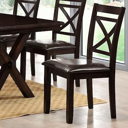 Contemporary Dining Side Chair with X Back